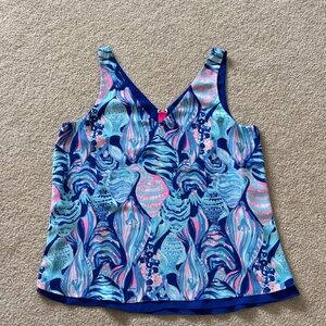 Lilly Pulitzer reversible Vibrant Blue and Pink Blouse